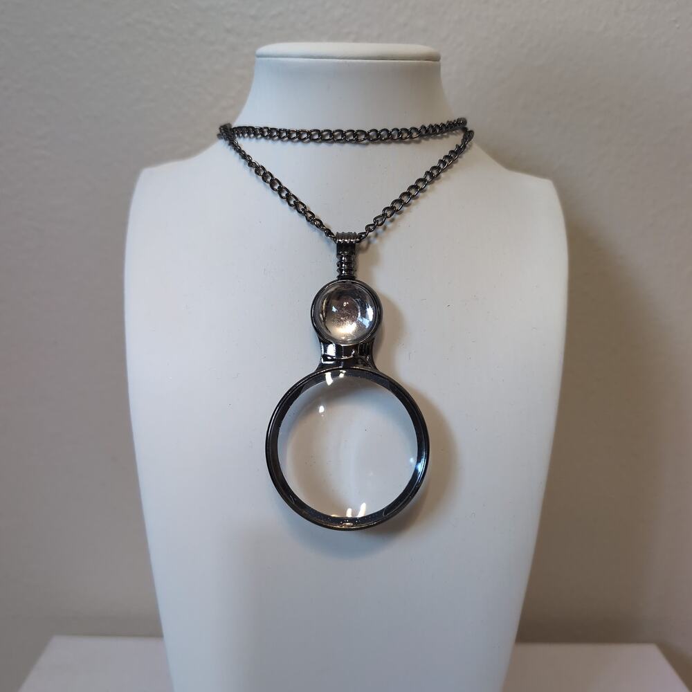 Magnifying Glass Pendant Chain Necklace